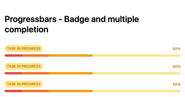 TailwindCSS Progressbars - Badge and Multiple Completion